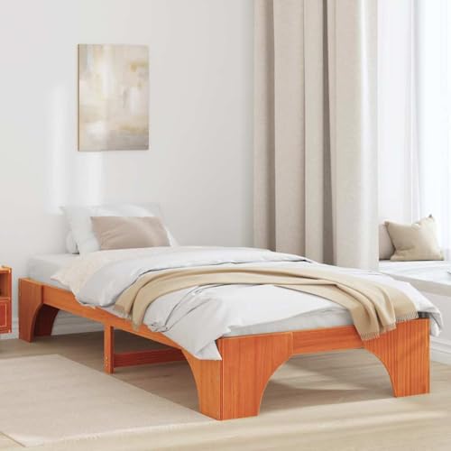 Qnhdfrt Bettgestell aus Kiefernholz 100x200 cm Gewachste Braune Oberfläche Minimalistisches Design Robust & Stabil für Schlafzimmer Einzelbett Qnhdfrt Bettgestell aus Kiefernholz 100x200 cm Gewachste Braune Oberfläche Minimalistisches Design Robust & Stabil für Schlafzimmer Einzelbett von Qnhdfrt