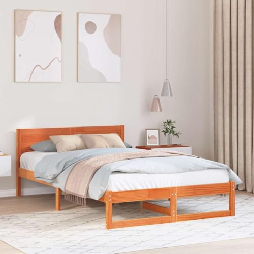 Qnhdfrt Bettgestell aus Massivholz Kiefer 120 x 200 cm Gewachst Braun Modernes Design mit Stauraum Robuste Konstruktion für Schlafzimmer Qnhdfrt Bettgestell aus Massivholz Kiefer 120 x 200 cm Gewachst Braun Modernes Design mit Stauraum Robuste Konstruktion für Schlafzimmer von Qnhdfrt