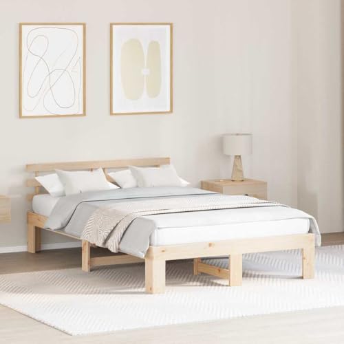Qnhdfrt Bettgestell aus Massivholz Kiefer 120x190 cm Natur Beige Minimalistisches Design mit Stabiler Konstruktion bis 200 kg für Schlafzimmer Erwachsene Qnhdfrt Bettgestell aus Massivholz Kiefer 120x190 cm Natur Beige Minimalistisches Design mit Stabiler Konstruktion bis 200 kg für Schlafzimmer Erwachsene von Qnhdfrt