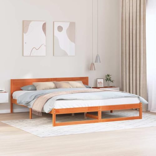 Qnhdfrt Bettgestell aus Massivholz Kiefer 200 x 200 cm Gewachst Braun Minimalistisches Design mit Stauraum Robuste Konstruktion bis 200 kg Für Schlafzimmer Gästezimmer und kleine Wohnungen Qnhdfrt Bettgestell aus Massivholz Kiefer 200 x 200 cm Gewachst Braun Minimalistisches Design mit Stauraum Robuste Konstruktion bis 200 kg Für Schlafzimmer Gästezimmer und kleine Wohnungen von Qnhdfrt