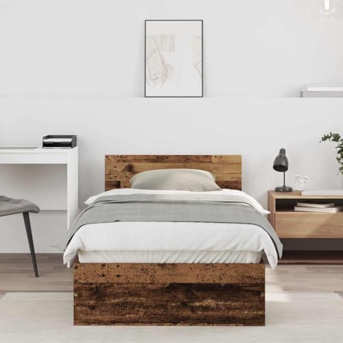 Qnhdfrt Bettgestell aus Massivholz Kiefer 75x190 cm Rustikales Kopfteil mit Texturierter Oberfläche Stabil und Langlebig für Schlafzimmer Gästezimmer oder Studentenwohnheim Qnhdfrt Bettgestell aus Massivholz Kiefer 75x190 cm Rustikales Kopfteil mit Texturierter Oberfläche Stabil und Langlebig für Schlafzimmer Gästezimmer oder Studentenwohnheim von Qnhdfrt