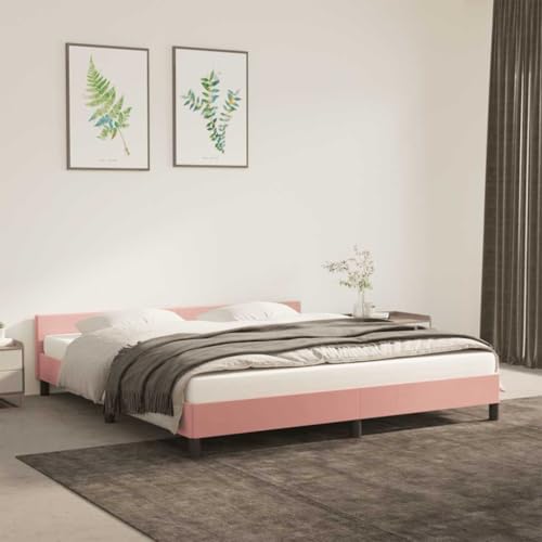 Qnhdfrt Bettgestell mit Kopfteil 160x200 cm Rosa Samt Modernes Design mit Stützbeinen und Sperrholzlatten für erholsamen Schlaf Qnhdfrt Bettgestell mit Kopfteil 160x200 cm Rosa Samt Modernes Design mit Stützbeinen und Sperrholzlatten für erholsamen Schlaf von Qnhdfrt