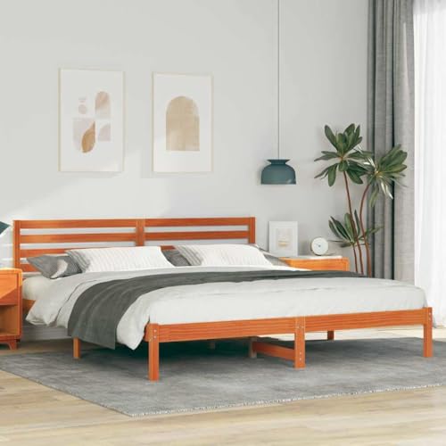 Qnhdfrt Bettgestell mit Kopfteil 180 x 200 cm Massivkiefer Modernes Design mit Festem Lattenrost und Starker Unterstützung für Erholsamen Schlaf Qnhdfrt Bettgestell mit Kopfteil 180 x 200 cm Massivkiefer Modernes Design mit Festem Lattenrost und Starker Unterstützung für Erholsamen Schlaf von Qnhdfrt