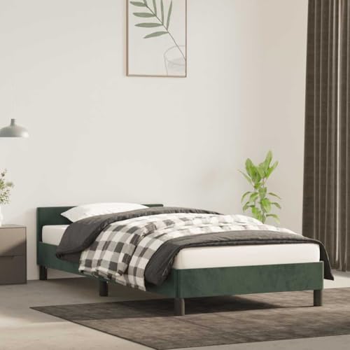 Qnhdfrt Bettgestell mit Kopfteil Dunkelgrün 90x200 cm Samt Modernes Design mit Stabilen Stützbeinen und Sperrholzlatten für Erholsamen Schlaf Qnhdfrt Bettgestell mit Kopfteil Dunkelgrün 90x200 cm Samt Modernes Design mit Stabilen Stützbeinen und Sperrholzlatten für Erholsamen Schlaf von Qnhdfrt