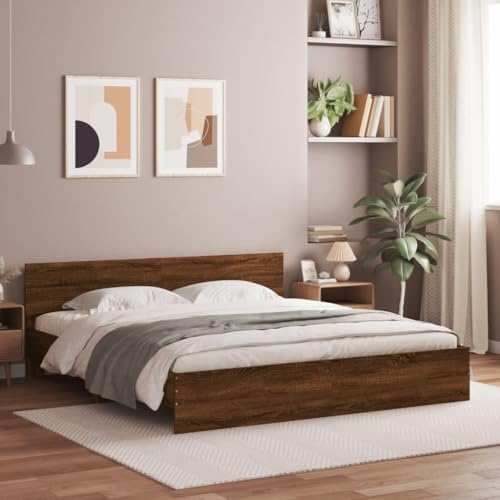 Qnhdfrt Bettgestell mit LED-Beleuchtung Braun Eichen-Optik 203 x 205 x 70 cm Modernes Design mit RGB-LEDs & USB-Anschluss für Schlafzimmer Qnhdfrt Bettgestell mit LED-Beleuchtung Braun Eichen-Optik 203 x 205 x 70 cm Modernes Design mit RGB-LEDs & USB-Anschluss für Schlafzimmer von Qnhdfrt