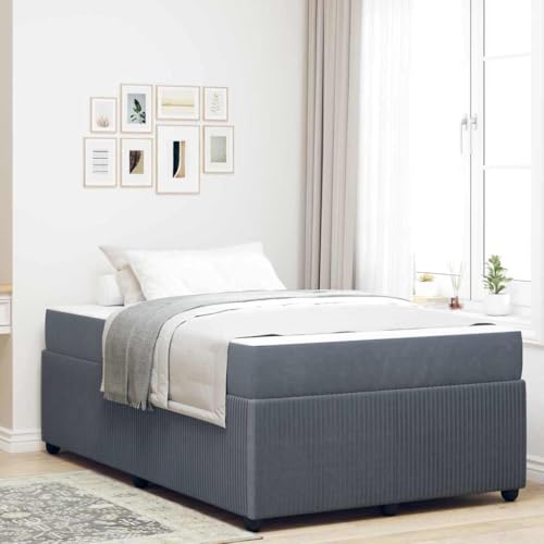 Qnhdfrt Bettgestell mit Matratze 120 x 200 cm Dunkelgrau Samt Modernes Design Robuster Holzwerkstoff Rahmen Luxuriöser Komfort für Schlafzimmer Qnhdfrt Bettgestell mit Matratze 120 x 200 cm Dunkelgrau Samt Modernes Design Robuster Holzwerkstoff Rahmen Luxuriöser Komfort für Schlafzimmer von Qnhdfrt