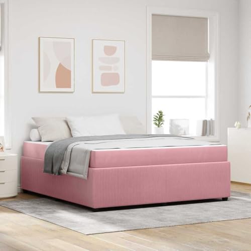Qnhdfrt Bettgestell mit Matratze 180 x 200 cm Rosa Samt Modernes Design & Robuster Holzwerkstoff Rahmen Luxuriöser Komfort für Schlafzimmer Qnhdfrt Bettgestell mit Matratze 180 x 200 cm Rosa Samt Modernes Design & Robuster Holzwerkstoff Rahmen Luxuriöser Komfort für Schlafzimmer von Qnhdfrt