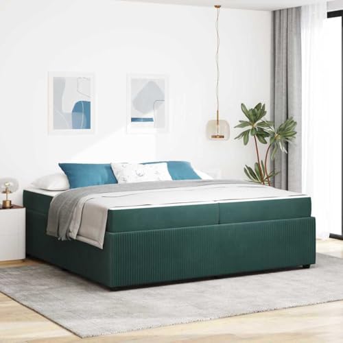 Qnhdfrt Bettgestell mit Matratze 200 x 200 cm Dunkelgrün Samt Modernes Design Robuster Holzwerkstoff Rahmen Luxuriöser Komfort für Schlafzimmer Qnhdfrt Bettgestell mit Matratze 200 x 200 cm Dunkelgrün Samt Modernes Design Robuster Holzwerkstoff Rahmen Luxuriöser Komfort für Schlafzimmer von Qnhdfrt