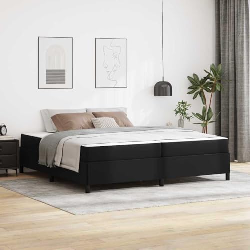 Qnhdfrt Bettgestell mit Matratze 200 x 200 cm Modernes Design Kunstleder Schwarz 9 Zonen Matratze für Erholsamen Schlaf Qnhdfrt Bettgestell mit Matratze 200 x 200 cm Modernes Design Kunstleder Schwarz 9 Zonen Matratze für Erholsamen Schlaf von Qnhdfrt