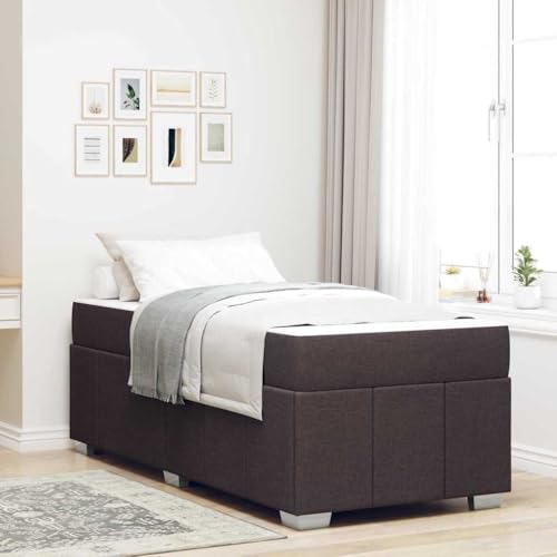 Qnhdfrt Bettgestell mit Matratze 80 x 200 cm Dunkelbraun Modernes Stoffbett mit Stabilen Quadratischen Beinen für Schlafzimmer Erwachsene und Kinder Qnhdfrt Bettgestell mit Matratze 80 x 200 cm Dunkelbraun Modernes Stoffbett mit Stabilen Quadratischen Beinen für Schlafzimmer Erwachsene und Kinder von Qnhdfrt