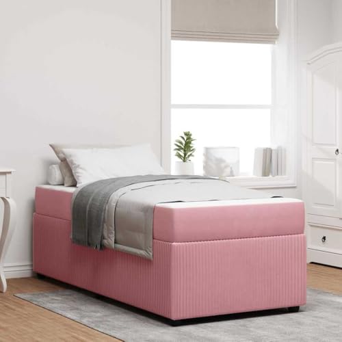 Qnhdfrt Bettgestell mit Matratze 80 x 200 cm Rosa Samt Modernes Design & Robuster Holzwerkstoff Rahmen Elegante Schlafzimmerlösung für Jugendzimmer Gästezimmer und Single Bed Qnhdfrt Bettgestell mit Matratze 80 x 200 cm Rosa Samt Modernes Design & Robuster Holzwerkstoff Rahmen Elegante Schlafzimmerlösung für Jugendzimmer Gästezimmer und Single Bed von Qnhdfrt