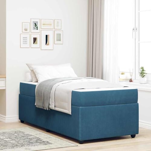 Qnhdfrt Bettgestell mit Matratze 90 x 200 cm Samt Blau Modernes Design & Robuster Holzwerkstoff Rahmen Elegante Samtoberfläche für Schlafzimmer und Gästezimmer Qnhdfrt Bettgestell mit Matratze 90 x 200 cm Samt Blau Modernes Design & Robuster Holzwerkstoff Rahmen Elegante Samtoberfläche für Schlafzimmer und Gästezimmer von Qnhdfrt