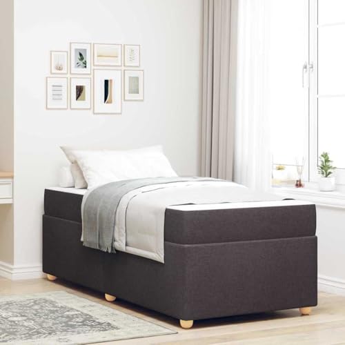 Qnhdfrt Bettgestell mit Matratze Dunkelbraun 100 x 200 cm Modernes Design mit Hochdichter Schaummatratze und Festem Lattenrost für Erholsamen Schlaf im Schlafzimmer oder Gästezimmer von Qnhdfrt