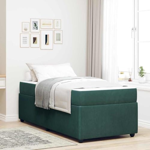 Qnhdfrt Bettgestell mit Matratze Dunkelgrün 80 x 200 cm Samt Modernes Design & Robuster Holzwerkstoff Rahmen für Erholsamen Schlaf Elegantes Jugendbett oder Gästebett Qnhdfrt Bettgestell mit Matratze Dunkelgrün 80 x 200 cm Samt Modernes Design & Robuster Holzwerkstoff Rahmen für Erholsamen Schlaf Elegantes Jugendbett oder Gästebett von Qnhdfrt