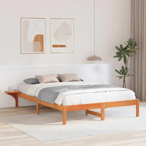 Qnhdfrt Bettgestell mit Nachttischen 160 x 200 cm aus massiver Kiefer Modernes Design mit Fester Lattenrost und integrierten Nachttischen für stilvolle Schlafzimmer Qnhdfrt Bettgestell mit Nachttischen 160 x 200 cm aus massiver Kiefer Modernes Design mit Fester Lattenrost und integrierten Nachttischen für stilvolle Schlafzimmer von Qnhdfrt