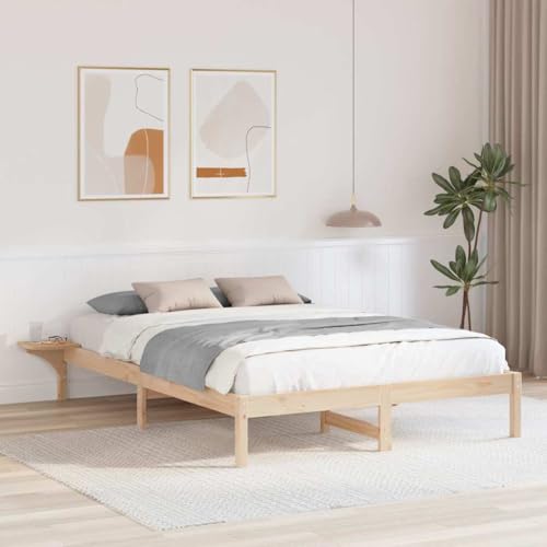 Qnhdfrt Bettgestell mit integrierten Nachttischen 150 x 200 cm Modernes Design aus massivem Kiefernholz Robuste Lattenrost Konstruktion bis 110 kg Stauraum & Stil für Schlafzimmer Qnhdfrt Bettgestell mit integrierten Nachttischen 150 x 200 cm Modernes Design aus massivem Kiefernholz Robuste Lattenrost Konstruktion bis 110 kg Stauraum & Stil für Schlafzimmer von Qnhdfrt