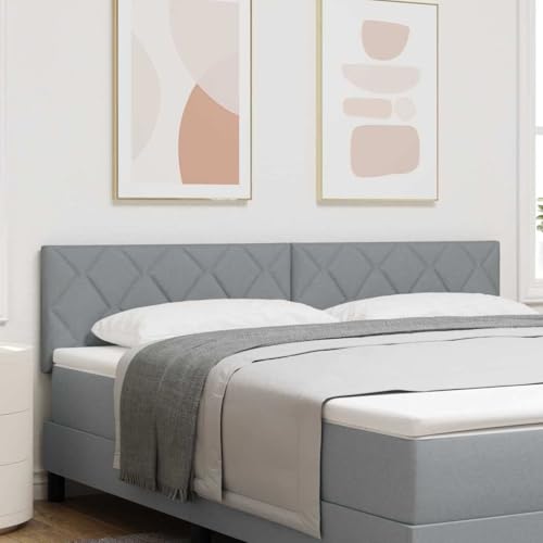 Qnhdfrt Bettkopfteil 180 cm Hellgrau Geometrisch gepolstertes Wandkissen aus Strukturiertem Polyester Modernes Diamantblockdesign Robust und platzsparend für Schlafzimmer von Qnhdfrt