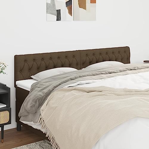 Qnhdfrt Bettkopfteil 2er Set 100x78/88 cm Dunkelbraun aus Lärchenholz und strapazierfähigem Stoff, höhenverstellbares Headboard für Schlafzimmer Qnhdfrt Bettkopfteil 2er Set 100x78/88 cm Dunkelbraun aus Lärchenholz und strapazierfähigem Stoff, höhenverstellbares Headboard für Schlafzimmer von Qnhdfrt