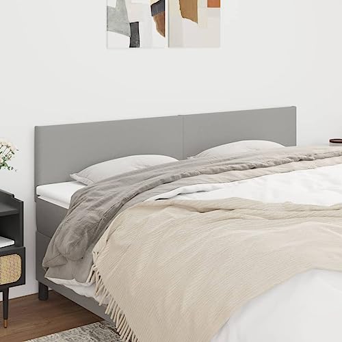 Qnhdfrt Bettkopfteil 2er Set Hellgrau 200x78/88 cm Stoff Holz Höhenverstellbar Bequeme Rückenlehne Modernes Design für Schlafzimmer Gästezimmer Jugendzimmer Qnhdfrt Bettkopfteil 2er Set Hellgrau 200x78/88 cm Stoff Holz Höhenverstellbar Bequeme Rückenlehne Modernes Design für Schlafzimmer Gästezimmer Jugendzimmer von Qnhdfrt