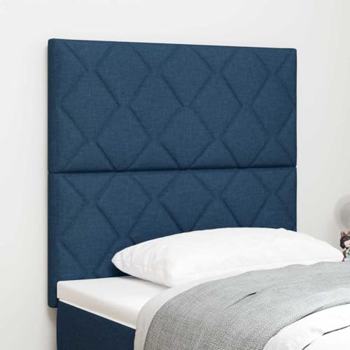 Qnhdfrt Bettkopfteil 90 cm in knalligem Blau mit geometrischem Diamantmuster aus Strukturiertem Stoff Robuster Holzrahmen Wandmontage Modernes Design für Schlafzimmer Modern bis Traditionell von Qnhdfrt