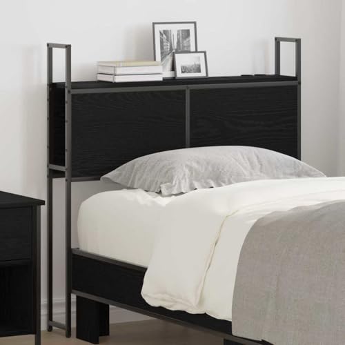 Qnhdfrt Bettkopfteil Schwarze Eiche 75 cm aus Holzwerkstoff mit integrierter Ladestation USB A C und 2 Steckdosen Modernes wandkissen Bett Design für Schlafzimmer und Gästezimmer von Qnhdfrt