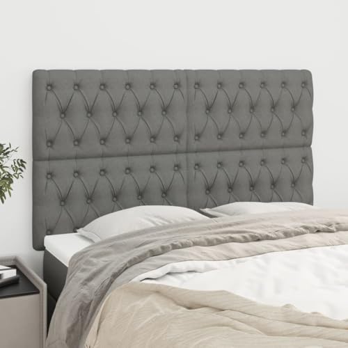 Qnhdfrt Bettkopfteil Set 4 Stück Dunkelgrau 80 x 7 x 78/88 cm Höhenverstellbar aus Stoff und Lärchenholz Modernes Design Bequeme Rückenlehne für Schlafzimmer Qnhdfrt Bettkopfteil Set 4 Stück Dunkelgrau 80 x 7 x 78/88 cm Höhenverstellbar aus Stoff und Lärchenholz Modernes Design Bequeme Rückenlehne für Schlafzimmer von Qnhdfrt