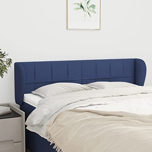 Qnhdfrt Bettkopfteil mit Ohren 147x23x78/88 cm aus Langlebigem Stoff und Massivholz Blau Höhenverstellbar Bequeme Rückenlehne für Schlafzimmer Qnhdfrt Bettkopfteil mit Ohren 147x23x78/88 cm aus Langlebigem Stoff und Massivholz Blau Höhenverstellbar Bequeme Rückenlehne für Schlafzimmer von Qnhdfrt