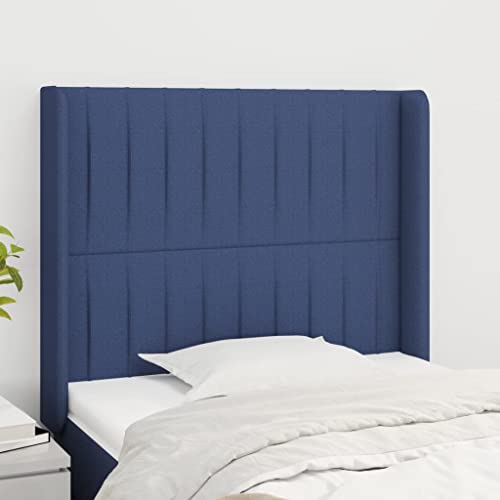 Qnhdfrt Bettkopfteil mit Ohren 83x118 cm Blau, Höhenverstellbares Headboard aus Lärchenholz & Strapazierfähigem Stoff, Bequeme Rückenlehne mit Schaumstoff für Schlafzimmer Qnhdfrt Bettkopfteil mit Ohren 83x118 cm Blau, Höhenverstellbares Headboard aus Lärchenholz & Strapazierfähigem Stoff, Bequeme Rückenlehne mit Schaumstoff für Schlafzimmer von Qnhdfrt