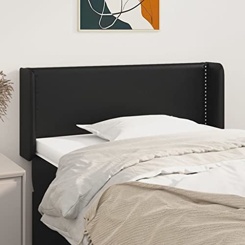 Qnhdfrt Bettkopfteil mit Ohren 83x16x(78-88) cm Schwarz Kunstleder Höhenverstellbar Modernes Langlebiges Design für Schlafzimmer Wohnzimmer von Qnhdfrt