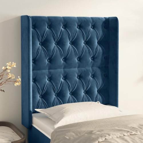 Qnhdfrt Bettkopfteil mit Ohren Dunkelblau 83x16x118/128 cm Samt Rückenlehne Höhenverstellbar Massivholzbeine Modernes Luxus Headboard für Schlafzimmer Qnhdfrt Bettkopfteil mit Ohren Dunkelblau 83x16x118/128 cm Samt Rückenlehne Höhenverstellbar Massivholzbeine Modernes Luxus Headboard für Schlafzimmer von Qnhdfrt