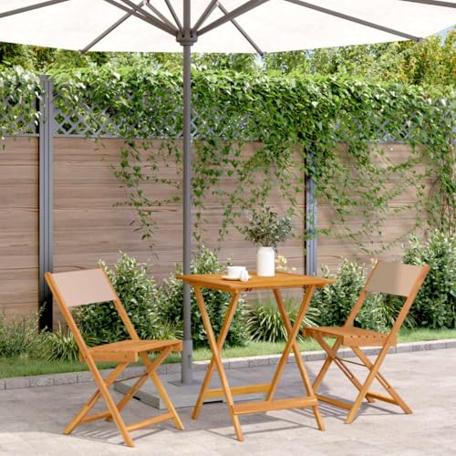 Qnhdfrt Bistro Set 3-TLG. Gartenmöbel Set aus Massivholz Klappbarer Tisch mit 2 Stühlen für Balkon Terrasse Garten von Qnhdfrt