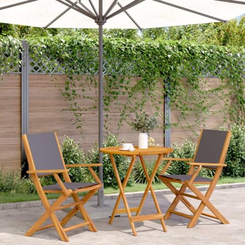 Qnhdfrt Bistro Set Gartenmöbel Klappbar Akazienholz Massivholz 70 x 75 cm Tisch mit 2 Stühlen Anthrazit Outdoor Sitzgruppe für Balkon Garten Terrasse Qnhdfrt Bistro Set Gartenmöbel Klappbar Akazienholz Massivholz 70 x 75 cm Tisch mit 2 Stühlen Anthrazit Outdoor Sitzgruppe für Balkon Garten Terrasse von Qnhdfrt