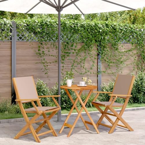 Qnhdfrt Bistro Set Gartenmöbel aus Massivholz Akazie Klappbarer Esstisch mit 2 Stühlen Taupe Outdoor Sitzgruppe für Balkon Garten Terrasse Qnhdfrt Bistro Set Gartenmöbel aus Massivholz Akazie Klappbarer Esstisch mit 2 Stühlen Taupe Outdoor Sitzgruppe für Balkon Garten Terrasse von Qnhdfrt