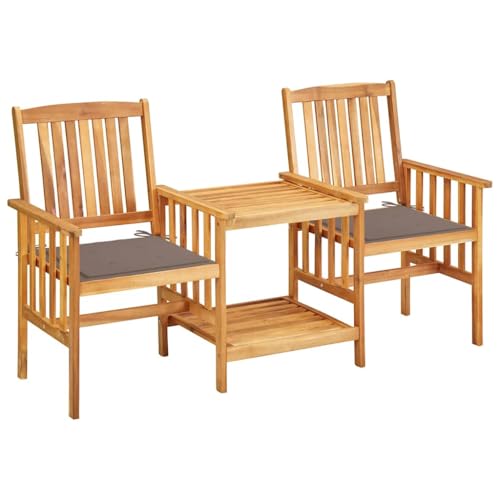 Qnhdfrt Bistro Set aus Akazien Massivholz mit Kissen 159 x 61 x 92 cm Outdoor Möbel Set für Terrasse Garten und Balkon Qnhdfrt Bistro Set aus Akazien Massivholz mit Kissen 159 x 61 x 92 cm Outdoor Möbel Set für Terrasse Garten und Balkon von Qnhdfrt