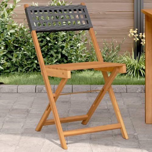 Qnhdfrt Bistrostühle 2er Set Schwarz Massivholz Akazie und Poly Rattan Klappstühle Faltbar für Garten Balkon Camping Qnhdfrt Bistrostühle 2er Set Schwarz Massivholz Akazie und Poly Rattan Klappstühle Faltbar für Garten Balkon Camping von Qnhdfrt