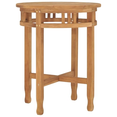 Qnhdfrt Bistrotisch Teakholz 60 x 60 cm Kleiner Küchentisch wetterfester Balkontisch mit Wasserbasislack Modern und Langlebig für Garten, Terrasse, Wohnzimmer von Qnhdfrt