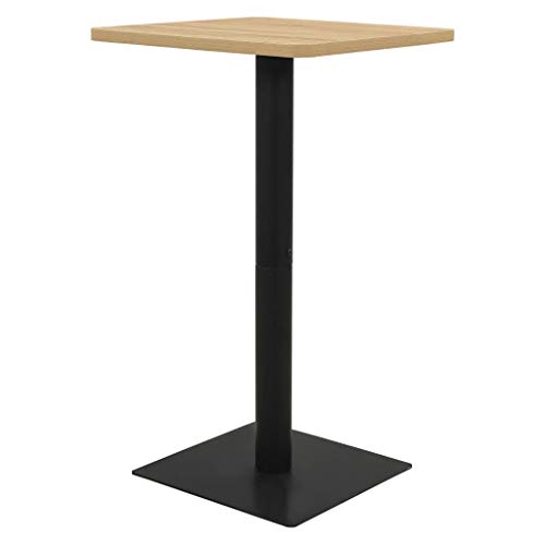 Qnhdfrt Bistrotisch in Eichen-Optik und Schwarz - Stehtisch für Innenbereich 70x70x107 cm mit Melamin-Tischplatte und Stahlgestell, Elegantes Design für Bar, Restaurant oder Cafe von Qnhdfrt