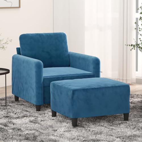 Qnhdfrt Blauer Samt Relaxsessel mit Hocker 60 cm Sitzbreite Modernes Design Robust für Wohnzimmer Balkon und Esszimmer Qnhdfrt Blauer Samt Relaxsessel mit Hocker 60 cm Sitzbreite Modernes Design Robust für Wohnzimmer Balkon und Esszimmer von Qnhdfrt
