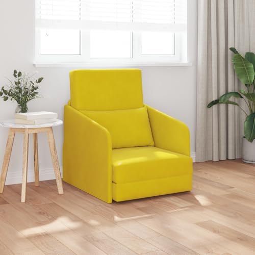 Qnhdfrt Boden Schlafsofa 2-in-1 Gelb 65x80x83 cm Samt Modernes Design mit verstellbaren Armlehnen für kleine Wohnzimmer und Gästeübernachtungen Qnhdfrt Boden Schlafsofa 2-in-1 Gelb 65x80x83 cm Samt Modernes Design mit verstellbaren Armlehnen für kleine Wohnzimmer und Gästeübernachtungen von Qnhdfrt