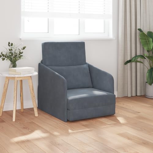 Qnhdfrt Boden Sofa Bett 2-in-1 Dunkelgrau 65x80x83 cm Samt Polyester mit verstellbaren Armlehnen Multifunktions Schlafcouch für kleine Räume Wohnzimmer Balkon Qnhdfrt Boden Sofa Bett 2-in-1 Dunkelgrau 65x80x83 cm Samt Polyester mit verstellbaren Armlehnen Multifunktions Schlafcouch für kleine Räume Wohnzimmer Balkon von Qnhdfrt