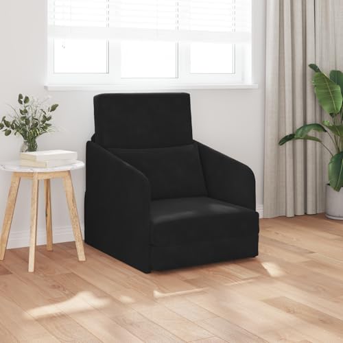 Qnhdfrt Boden Sofa Bett 2-in-1 Schwarz 65x80x83 cm Samt Polyester Kompakt Schlafsofa Couch mit Verstellbaren Armlehnen für Wohnzimmer Qnhdfrt Boden Sofa Bett 2-in-1 Schwarz 65x80x83 cm Samt Polyester Kompakt Schlafsofa Couch mit Verstellbaren Armlehnen für Wohnzimmer von Qnhdfrt