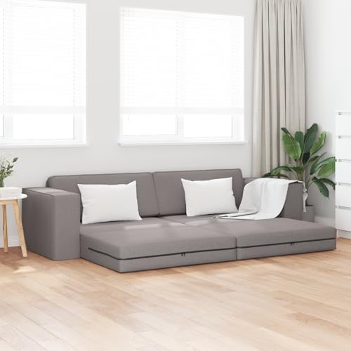 Qnhdfrt Boden Sofa Bett 2-in-1 Taupe Stoff 245x150x60.5 cm Umbaubares Schlafsofa für Wohnzimmer mit Platz für 3 Personen Qnhdfrt Boden Sofa Bett 2-in-1 Taupe Stoff 245x150x60.5 cm Umbaubares Schlafsofa für Wohnzimmer mit Platz für 3 Personen von Qnhdfrt