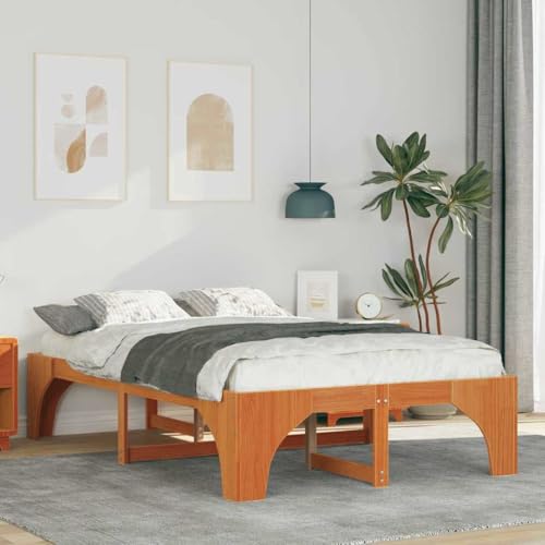 Qnhdfrt Bodenbettgestell Braun 120 x 200 cm Massivholz Kiefer Modernes Design mit Robuster Konstruktion und Platzsparendem Design für Schlafzimmer Gästebett und Daybed Qnhdfrt Bodenbettgestell Braun 120 x 200 cm Massivholz Kiefer Modernes Design mit Robuster Konstruktion und Platzsparendem Design für Schlafzimmer Gästebett und Daybed von Qnhdfrt
