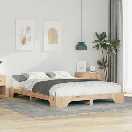 Qnhdfrt Bodenbettgestell Braun 140 x 220 cm Massivholz Kiefer Modernes Design mit Robuster Konstruktion für Schlafzimmer Gästebett und Daybed Qnhdfrt Bodenbettgestell Braun 140 x 220 cm Massivholz Kiefer Modernes Design mit Robuster Konstruktion für Schlafzimmer Gästebett und Daybed von Qnhdfrt
