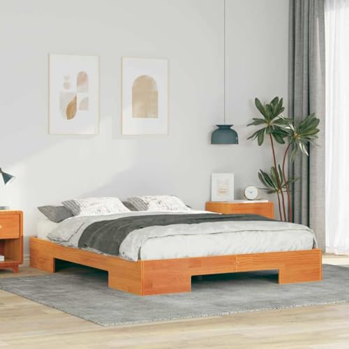 Qnhdfrt Bodenbettgestell Braun 160 x 200 cm aus Massivholz Kiefer mit Modernem Design und Starker Konstruktion für Schlafzimmer Gästebett und Doppelbett Qnhdfrt Bodenbettgestell Braun 160 x 200 cm aus Massivholz Kiefer mit Modernem Design und Starker Konstruktion für Schlafzimmer Gästebett und Doppelbett von Qnhdfrt