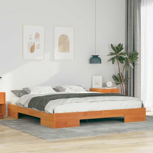 Qnhdfrt Bodenbettgestell Braun 200 x 200 cm Massivholz Kiefer Modernes Design mit Stabiler Konstruktion für Schlafzimmer Gästebett und Familienbett Qnhdfrt Bodenbettgestell Braun 200 x 200 cm Massivholz Kiefer Modernes Design mit Stabiler Konstruktion für Schlafzimmer Gästebett und Familienbett von Qnhdfrt