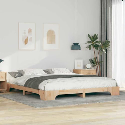 Qnhdfrt Bodenbettgestell Braun 200 x 220 cm aus Massivholz Kiefer Modernes Design mit Robuster Konstruktion und Platzsparendem Design für Schlafzimmer Gästebett oder Daybed Qnhdfrt Bodenbettgestell Braun 200 x 220 cm aus Massivholz Kiefer Modernes Design mit Robuster Konstruktion und Platzsparendem Design für Schlafzimmer Gästebett oder Daybed von Qnhdfrt
