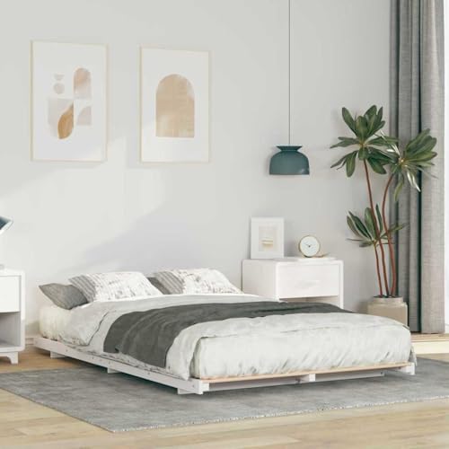 Qnhdfrt Bodenbettgestell Weiß 120 x 200 cm Massivholz Kiefer Japandi Design Gemütliches und Stabiles Bett für Schlafzimmer Gästebett oder Jugendzimmer Qnhdfrt Bodenbettgestell Weiß 120 x 200 cm Massivholz Kiefer Japandi Design Gemütliches und Stabiles Bett für Schlafzimmer Gästebett oder Jugendzimmer von Qnhdfrt