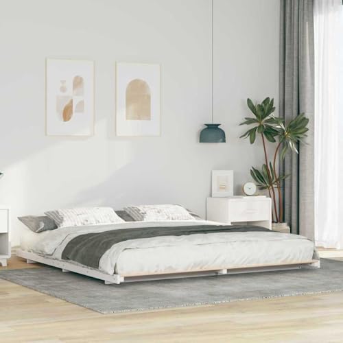 Qnhdfrt Bodenbettgestell Weiß 200 x 200 cm aus Massivholz Kiefer Japandi Design Einfache Montage Stabile Unterstützung für Schlafzimmer Gästebett und Familienbett Qnhdfrt Bodenbettgestell Weiß 200 x 200 cm aus Massivholz Kiefer Japandi Design Einfache Montage Stabile Unterstützung für Schlafzimmer Gästebett und Familienbett von Qnhdfrt
