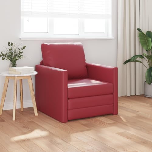 Qnhdfrt Bodensofa-Bett 2-in-1 in Burgunderrot Kompaktes Design Schlafcouch Sessel mit geometrischen Armlehnen Kunstleder Matt 74x77x81 cm für Wohnzimmer Qnhdfrt Bodensofa-Bett 2-in-1 in Burgunderrot Kompaktes Design Schlafcouch Sessel mit geometrischen Armlehnen Kunstleder Matt 74x77x81 cm für Wohnzimmer von Qnhdfrt